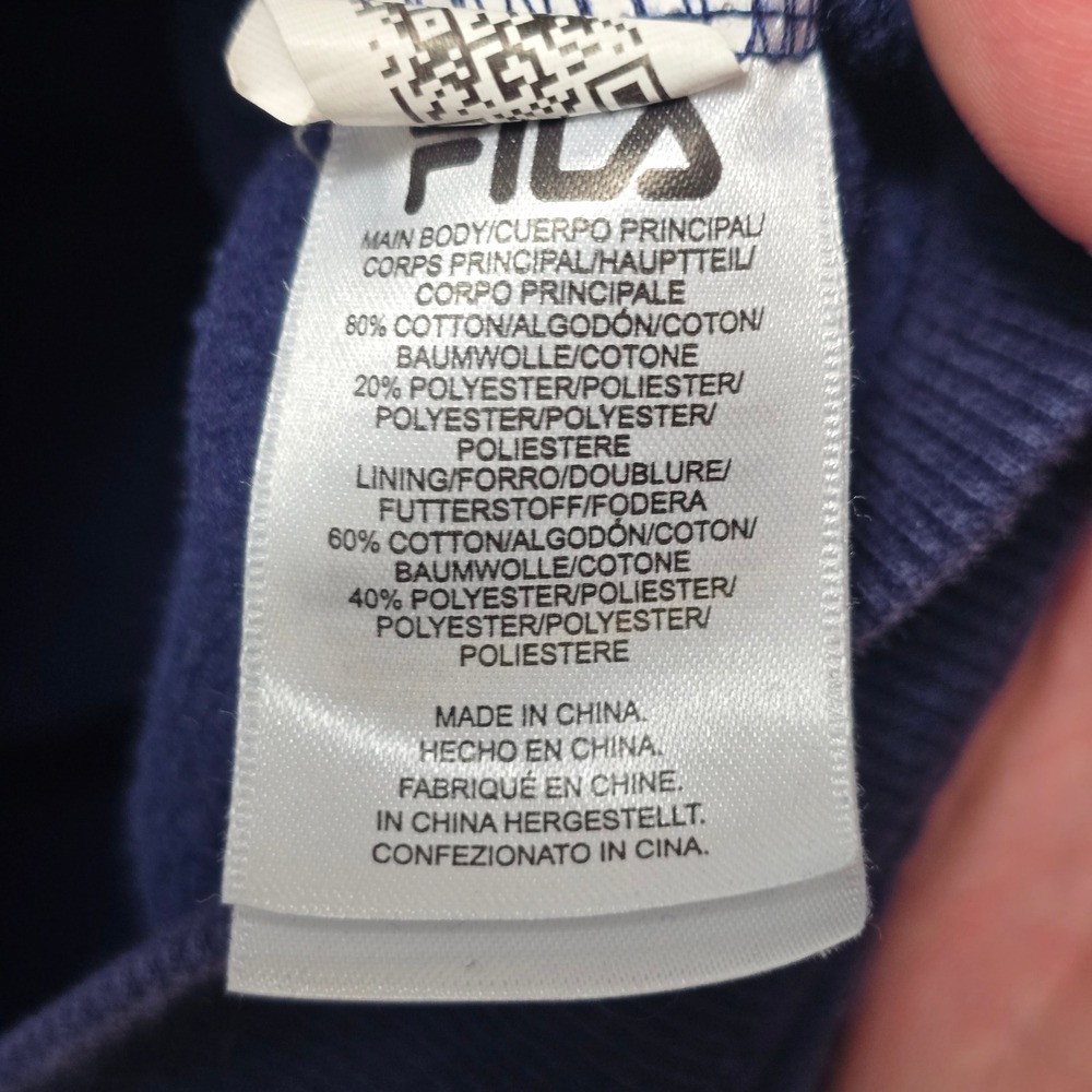 FILA Hoodie Mens Size S‎ Small Sweatshirt Pullover Blue Embroidered Logo - Picture 9 of 13